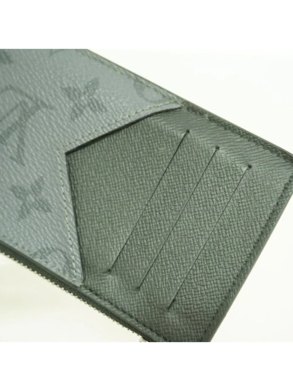 Louis Vuitton Monogram Eclipse Reverse Coin Card Holder Black Gray